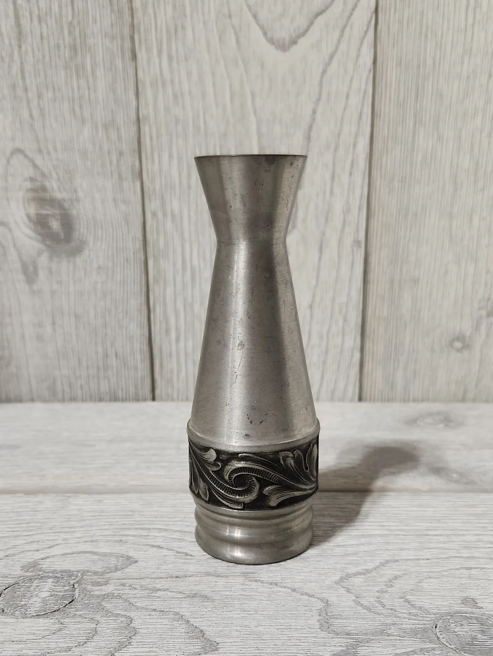 Vintage Pewter Norway Norsk Tinn Organic Leaf Art Nouveau Flow Pattern 6